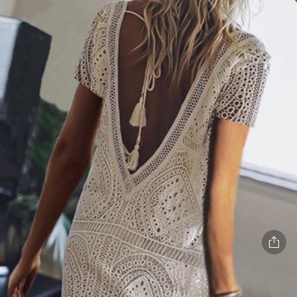 Crocheted White Dress